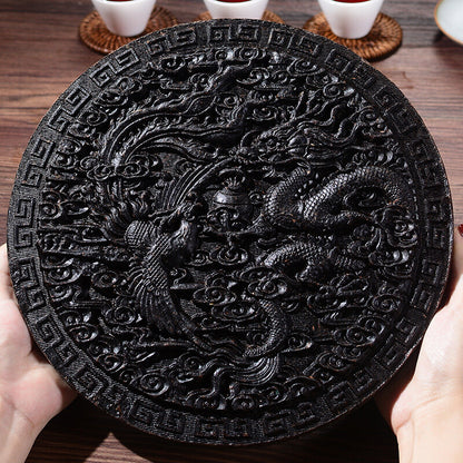 Dragon Phenix Big Red Robe Tea Aged Wuyi Mountains Da Hong Pao Black Tea Cake