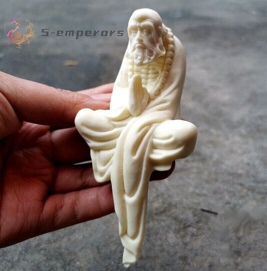 Tagua Nut Bodhidharma Master Of Zen Arhat Dharma Buddha Statue Decor