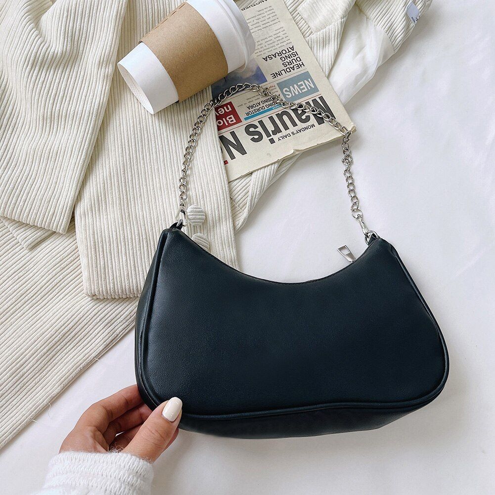 Women's Bag Solid Color Armpit Underarm Shoulder Bags Handbag Purse 270*160*60mm