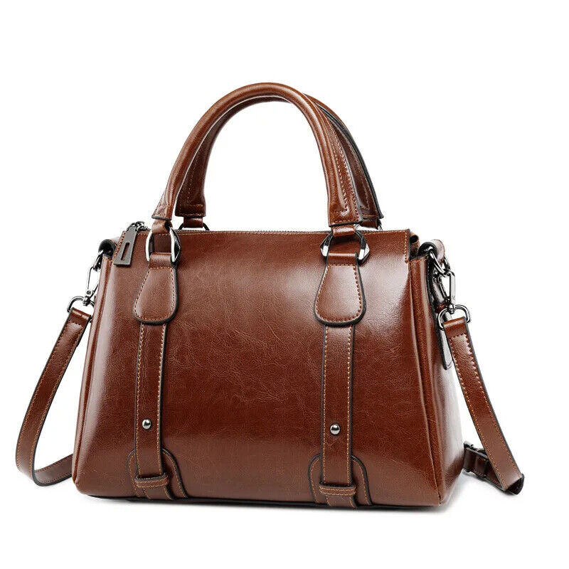Women Shoulder Cross body Handbag Top Handle Bag Cowhide Messenger Tote Bag