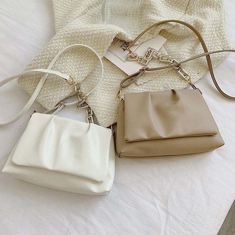 Shoulder Bags Chain Crossbody Retro Flap Synthetic Leather Big Purse 26*6*27 CM