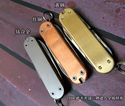 1 Pair Brass Knife Handle Scales For 58mm multifunctional Swiss army knives