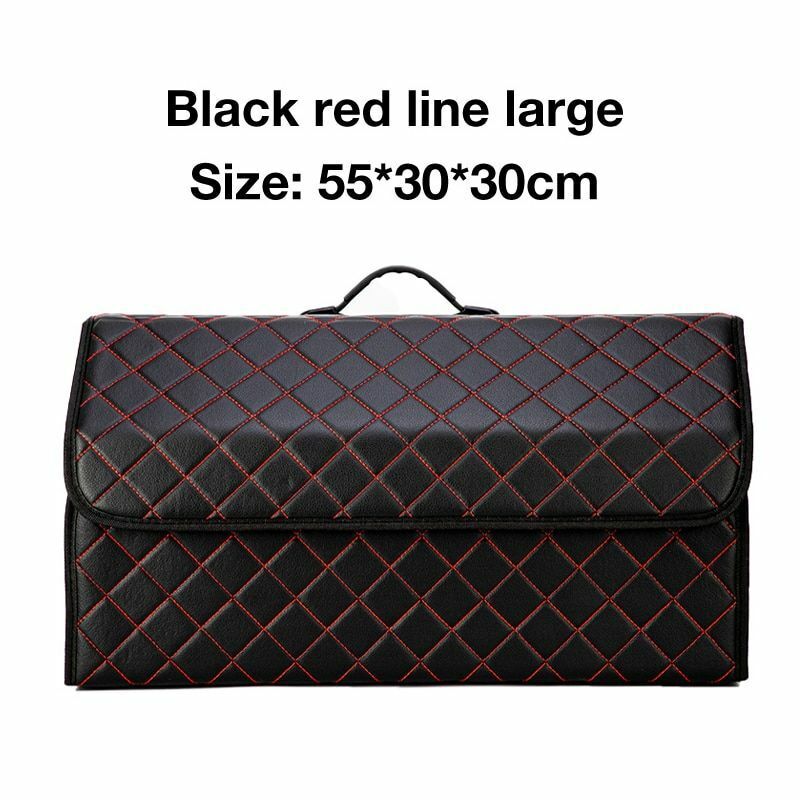 Car Trunk Storage Organizer Bag PU Leather Box Folding Stowing Tidying SUV Broad