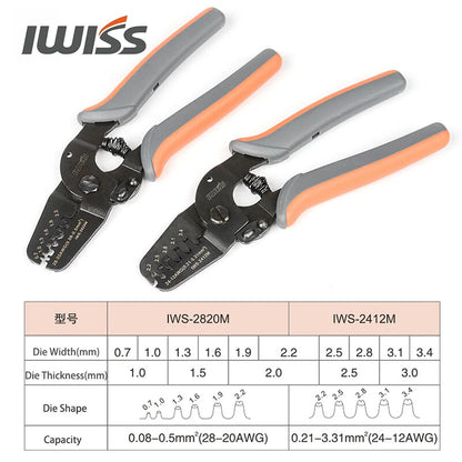 IWISS Terminals Crimping Tools IWS-2412M IWS-2820M for Crimp AWG24-12 AWG28-20