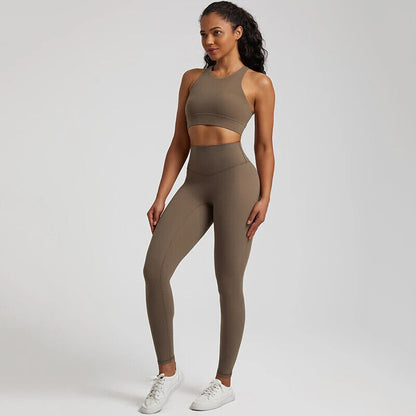 Yoga Set Women Gym Set Clothes 2pcs Running Suit Sports Leggings Pant Sportswear