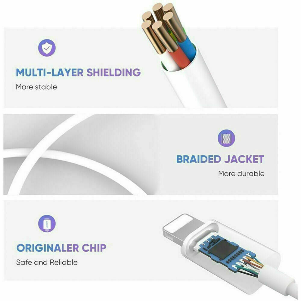 1~6PCS For iPhone Headphone Adapter Jack 8Pin to 3.5mm Aux Cord Dongle Converter