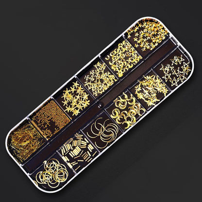 Nail Art Decor 12Design Box 3D Irregular Abalone Seashell Fragment Flakes Charms