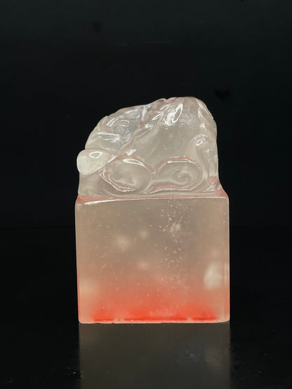 Chinese Natural Shoushan Stone Hand-carved Exquisite Dragon Seal 31313