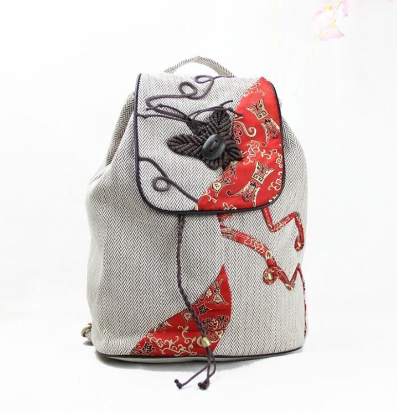 Weaving Bag Cotton Linen Bag Shoulder Polyester Purse 38*20*40 CM Floral 20-35 L