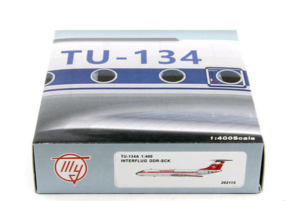 1:400 Panda INTERGLUG TU-134A Passenger Airplane Diecast Aircraft Plane Model