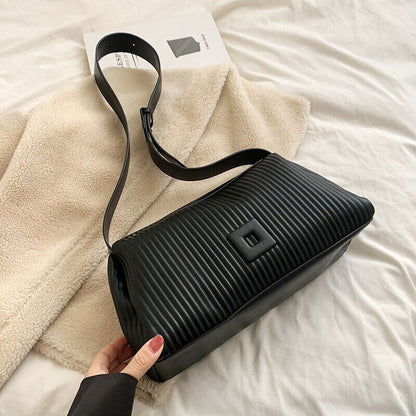 Shoulder Side Bags for Women PU Leather Small Bag Pleats Handbags and Purses