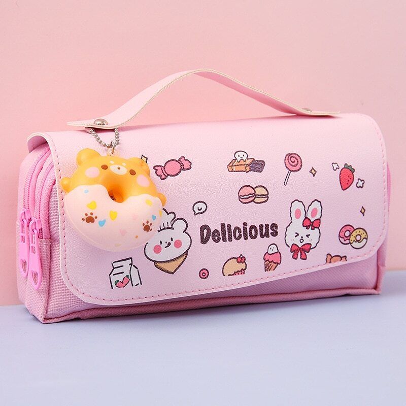 Kawaii Stationery Pensil Case Decompression Pencil Case Double Layer Pen Bag