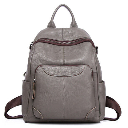 Soft Top Cow Leather Backpack, Women's Leather Travel Bag Crossbody Shoulder Bag