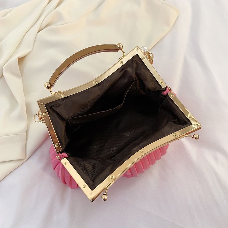 Leather Shoulder Bag Pearl Chain Handbag Crossbody Bags Chain Purse 26*9*15 CM