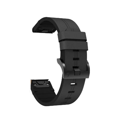 Black Leather Watchband Strap Quick Wristband Fit For Garmin Fenix 5 6 7 22mm