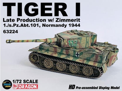 1/72 Tiger Tank Model Later Stage with Antimagnetic Armor