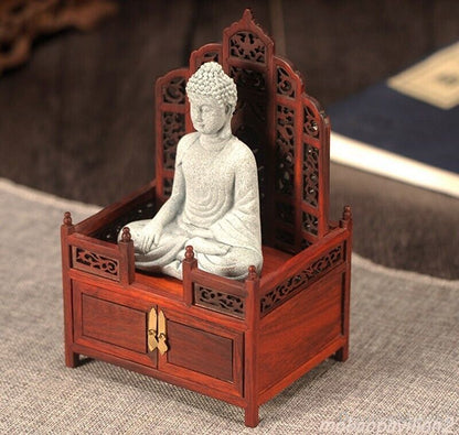 Rosewood Buddha Statue Display Shrine Stand Accent Altar
