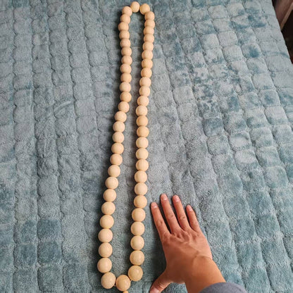 30mm 54 Shaolin Buddha Monk Prayer Mala White Beads Necklaces for Kung Fu Suit