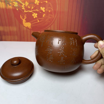 Chinese Yixing Purple Clay Teapot Zisha Ceramic Bamboo Teaware Collectible Rare