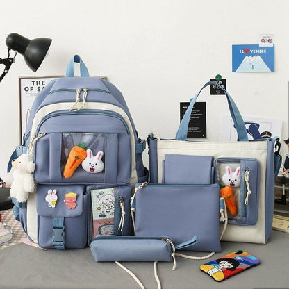 4 Pcs Nylon Backpack Backpacks Teenagers Unisex Waterproof School Laptop Bag 1PC
