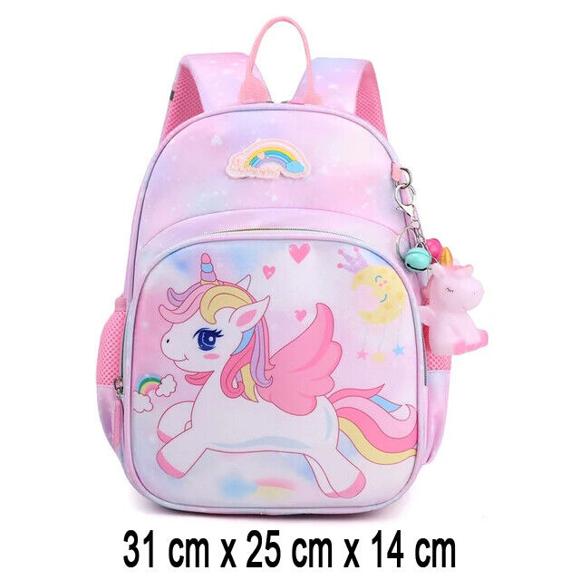 Girl Children Backpack School Bag Back Pack Pink Kid Child Schoolbag Class Kit