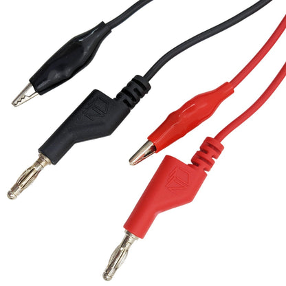 Banana to Alligator Test Lead Set, Includes One Red & One Black, 3 Foot Length