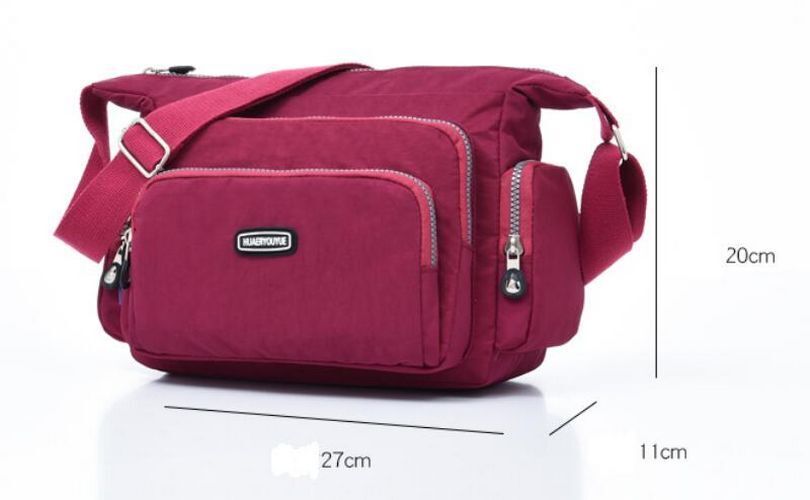 Waterproof Nylon Crossbody Bags Travel Message Bag Zipper Pack Shoulder Handbag
