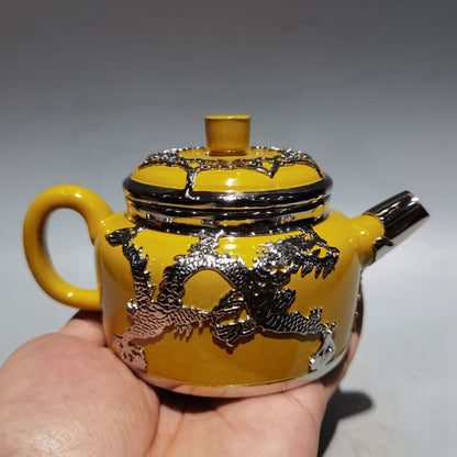 China old Yixing Clay Teapot Handmade armor gilt pots Purple sand Teapot