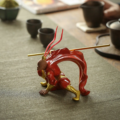 Handmade Craft Monkey King Statue Home Decoration Real Yixing Zisha Tea Pet New