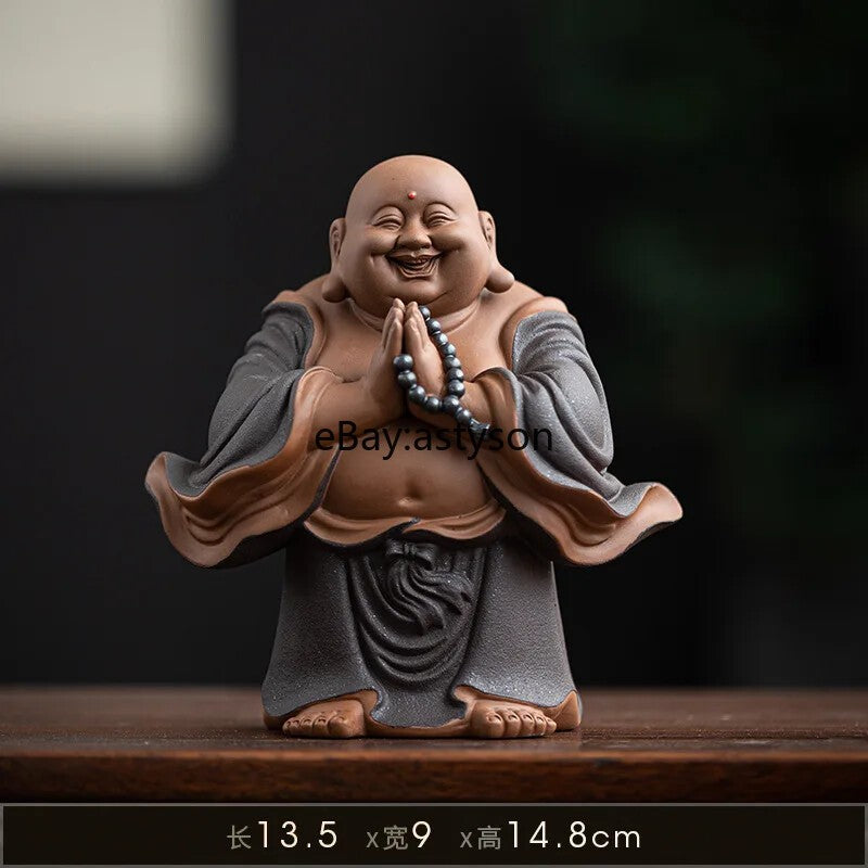 Chinese Style Maitreya Buddha Ceramics Attract Wealth Buddha Statue Decor