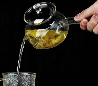 400ml Glass Teapot Side Handle Pot Heat Resistant Kettle Kung Fu Tea Set