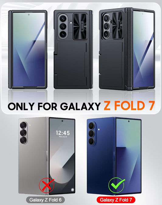 for Samsung Galaxy Z Fold 7 Case RFID Wallet with Cards Holder [Hinge Cover] [Ca