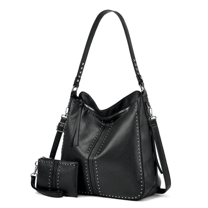 Concealed Carry Purse Crossbody Leather Shoulder Bag Women Handbag Wallet Black