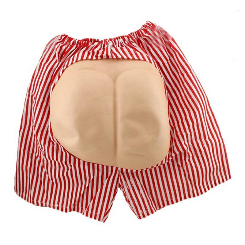 Funny Fake Ass Butt Shorts Halloween Masquerade Party Costume Mens Bum Thongs