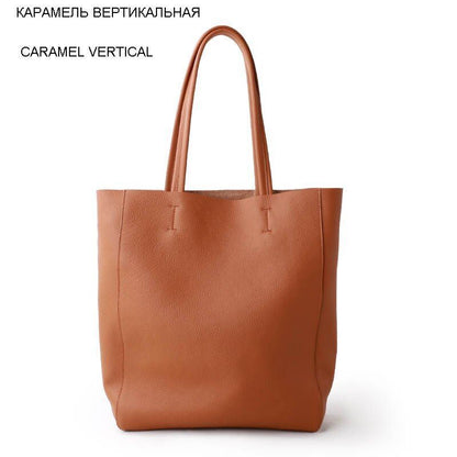 Genuine Leather Bag Big Tote Cowhide Handbag Shoulder Purse 32*11*40/28*10*34 CM