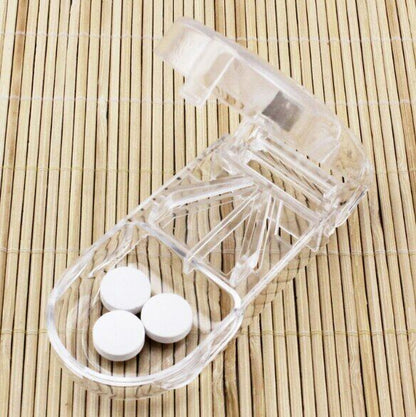 Pill Cutter Handy Drug Box Tablet Splitter Medicine Pill Case Pill Cutter Case