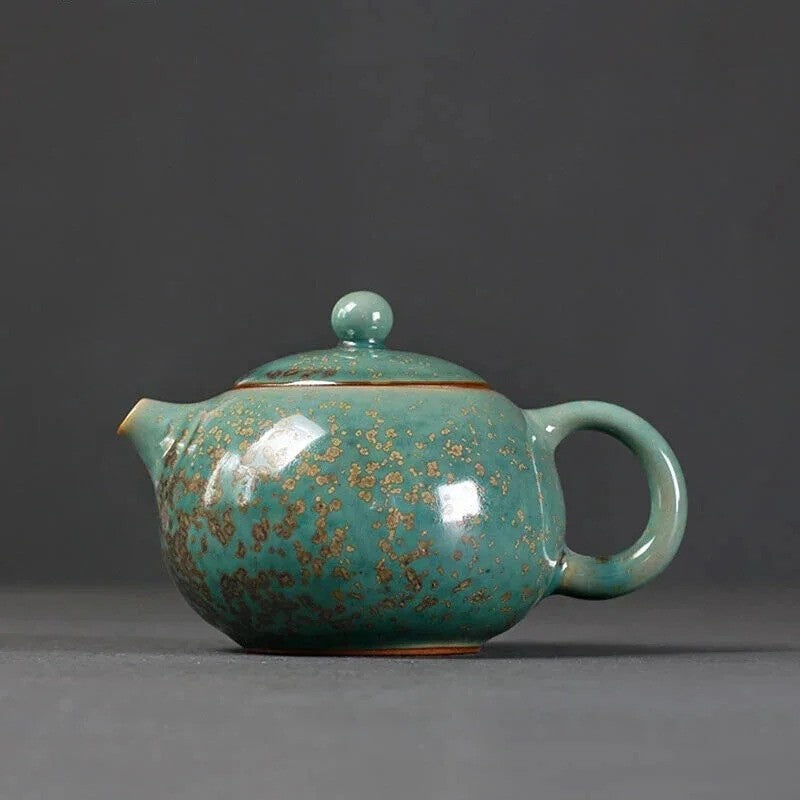 Green Ceramic Teapot Xishi Chinese Tea Pot 200ml Exquisite Classic Art Work