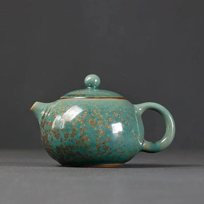 Green Ceramic Teapot Xishi Chinese Tea Pot 200ml Exquisite Classic Art Work
