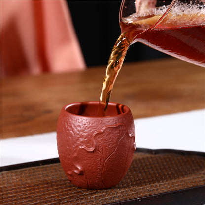 150ml True Yixing Zisha Dahongpao Clay Tea Cup Handmade Lotus Design Master Cup