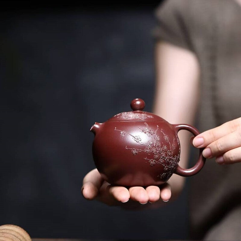 True Yixing Zisha Tea Pot Original Ore Old Purple Clay Xishi Pot Marked 220ml
