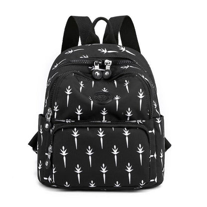Small Backpacks Waterproof Flower Printing Shoulder School Bags Nylon Rucksack