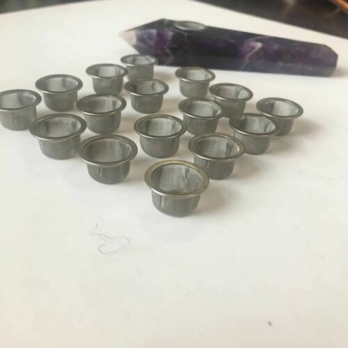 50Pcs/Set Crystal Smoking Pipe Metal Filter Screen Tobacco Wand Steel Mesh Bowl