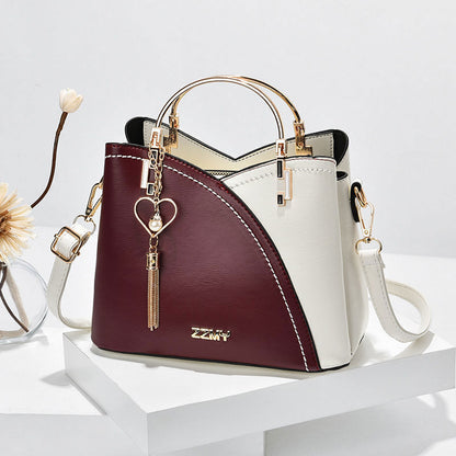 Women‘s Handbags Top Ring Satchel Purse Tassel Decor Crossbody Bag