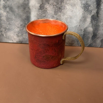 300ml Pure Copper Cup 3.15×2.95in Retro Fire Oxidation Handmade Coffee Mug