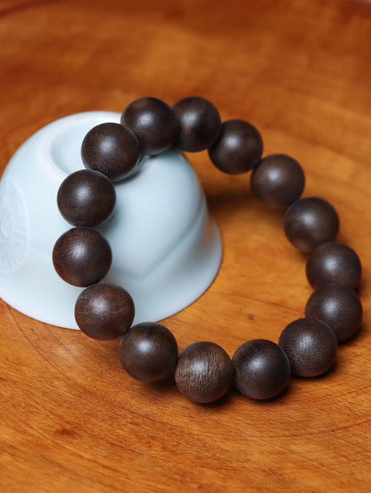 14mm Chinese Natural Eaglewood Handmade Exquisite Bracelets 31290