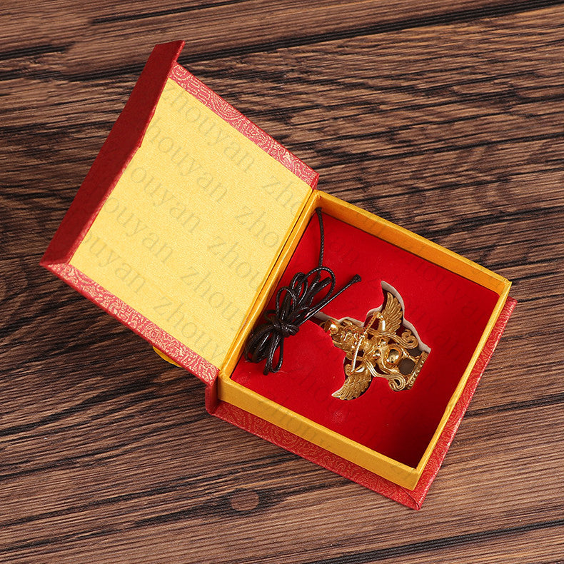 GILT TIBETAN BUDDHIST PENDANT AMULET: GARUDA BIRD KING WITH Decoration GIFT BOX
