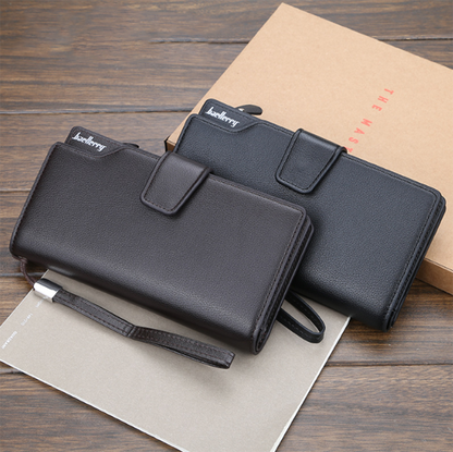 Men's Casual Leather Long Wallet Clutch Purse Bag ID Credit Card Holder Billfold