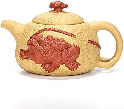 Teapot Chinese Yixing Zisha Clay Handmade Gongchun Tea Pot Yellow Wealth Spittor