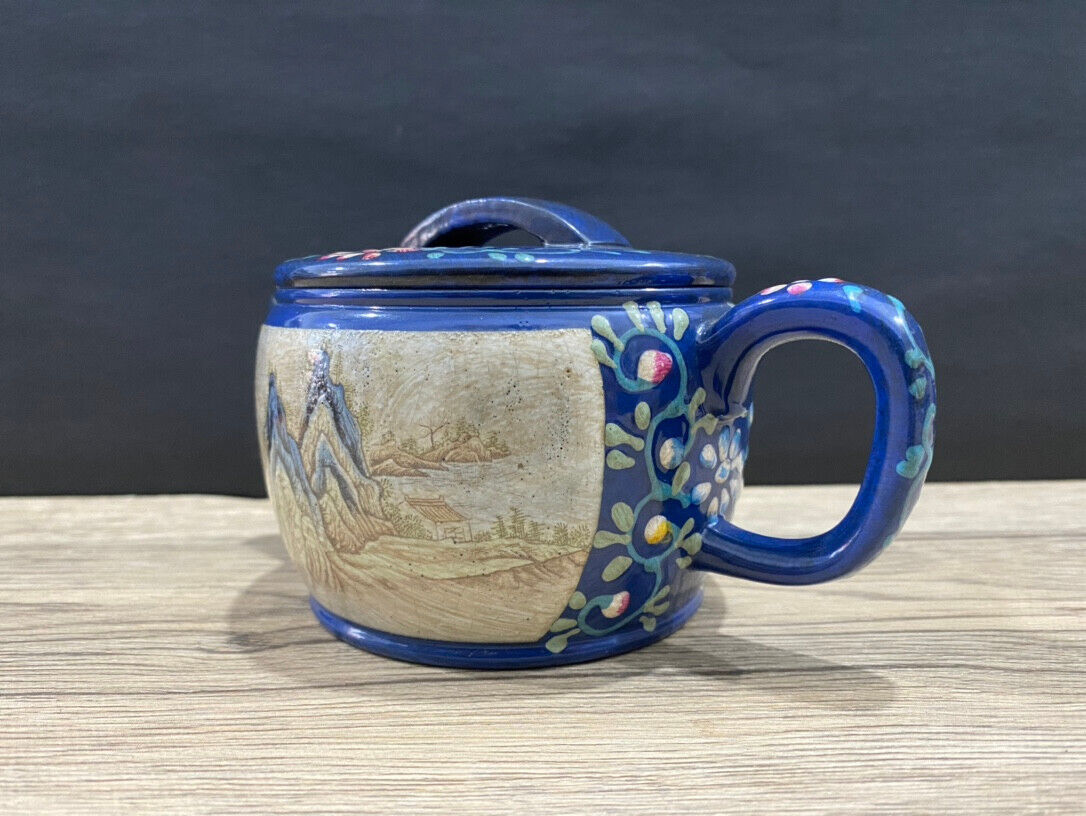 Chinese Yixing Zisha Clay Handmade Exquisite Teapot（汉瓦全彩 底款：如图）