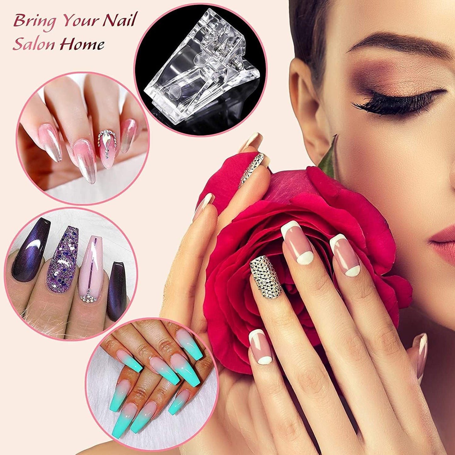 5PCS Nail Tips Clip Quick Building Poly Builder Gel DIY Extension Clamp Clips